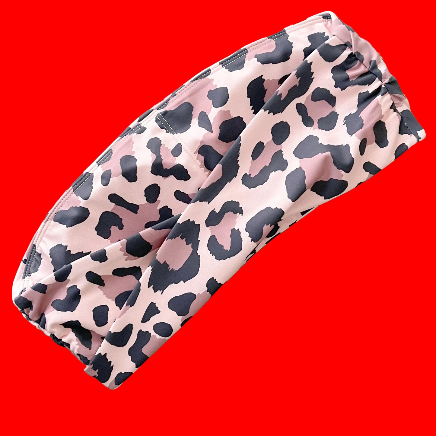 Didi Bandeau in Pink Leopard by Girl On Fire Artwear back detail.