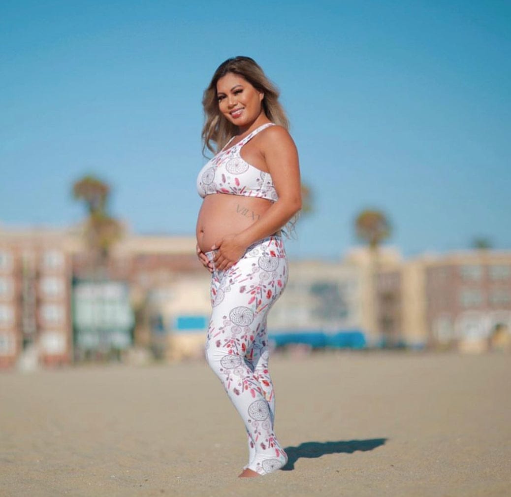 Pregnant model in Emmie Bra by Girl On Fire Artwear