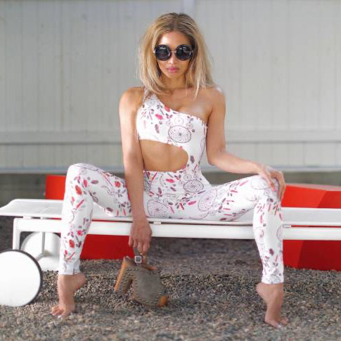 Angel Jansen in Katrina Cutout Catsuit by Girl On Fire Artwear