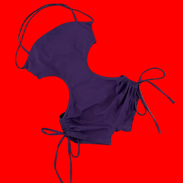 Kesa Cutout Shortie Deep Purple made for surfing and hot yoga