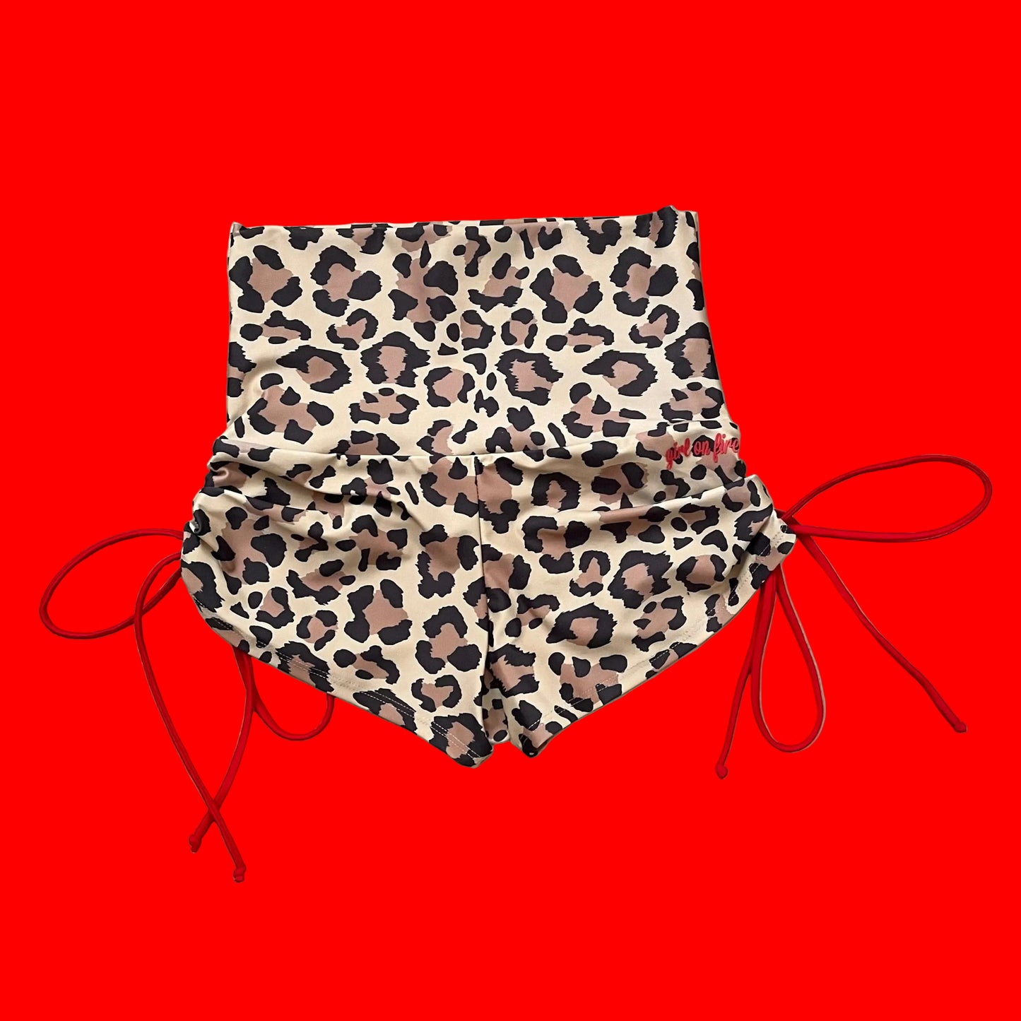 Side String High Waist Short in leopard print by GOF