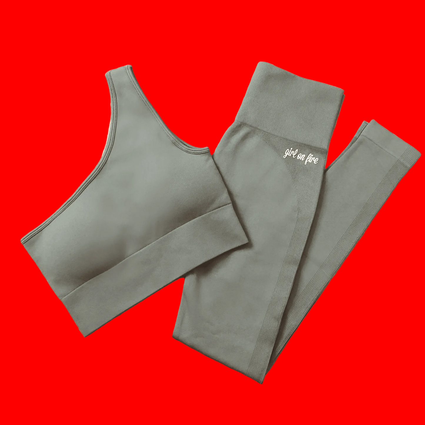 Girl On Fire One Shoulder Yoga Set