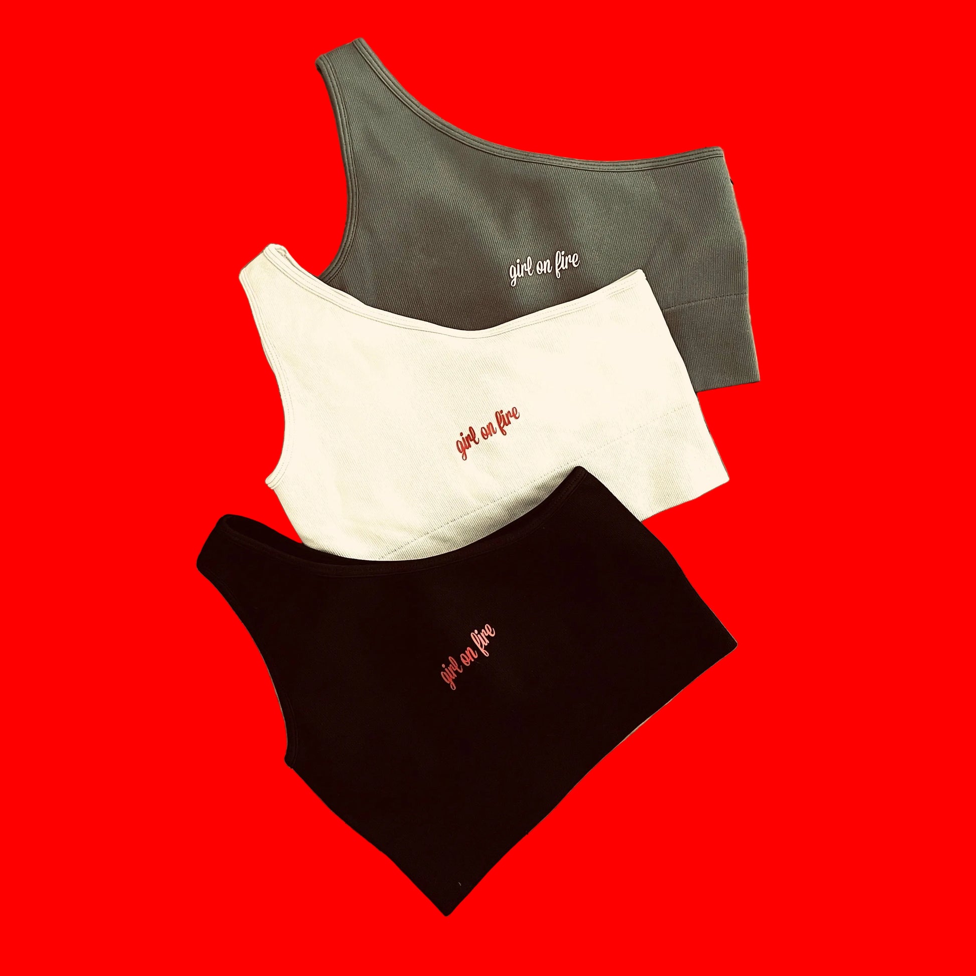 Girl On Fire One Shoulder Tops