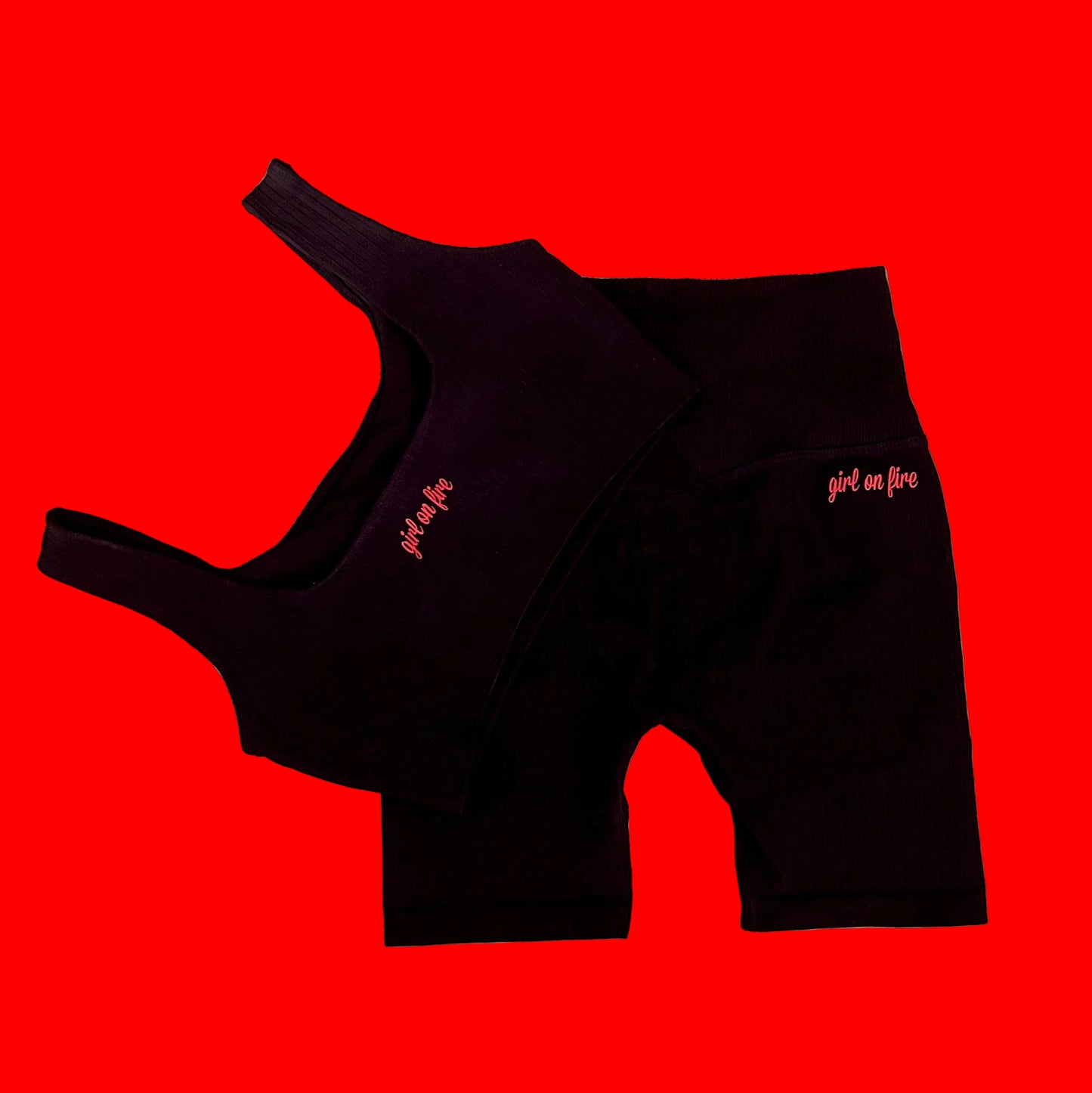 Yoga gym short set by Girl On Fire Artwear